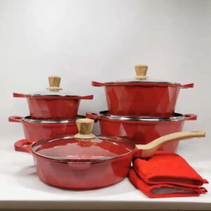 1.jpg Enamel Cookware Wooden Handles Set
