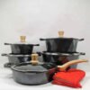 Enamel Cookware Wooden Handles Set