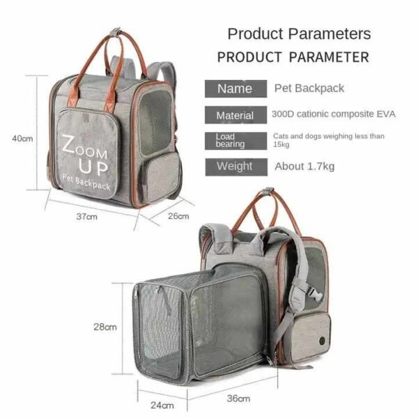 Outdoor Travel Expandable Pet Carrier Backpack